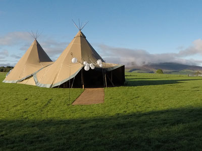 Tipi on the Front Field at Cormiston Farm