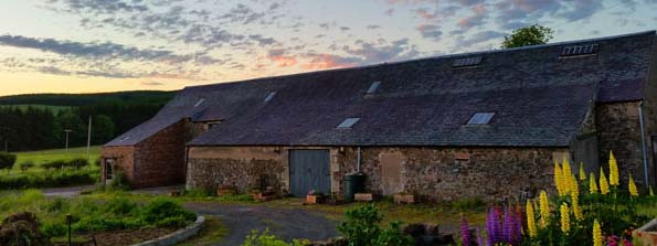 Sunset on the Barn at Cormiston Farm